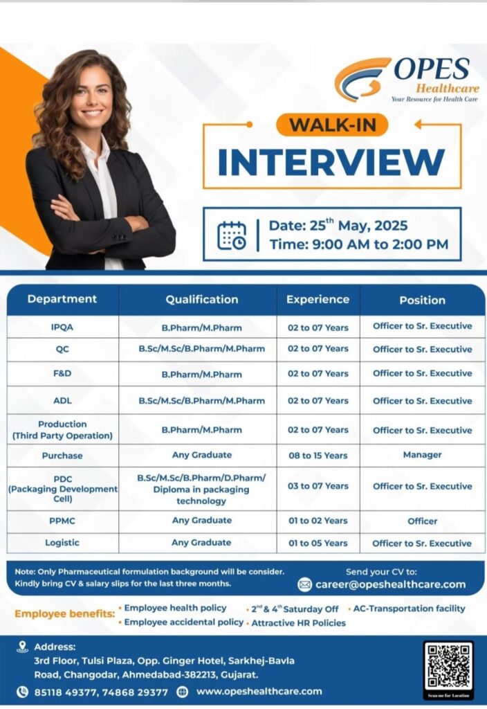 OPES Healthcare Job Openings in Ahmedabad