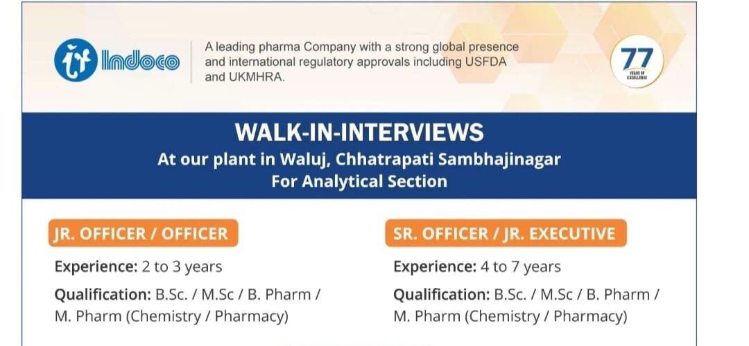 Indoco Remedies Job Vacancy