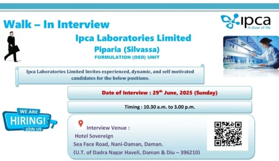 Ipca Laboratories Job Vacancy 2025