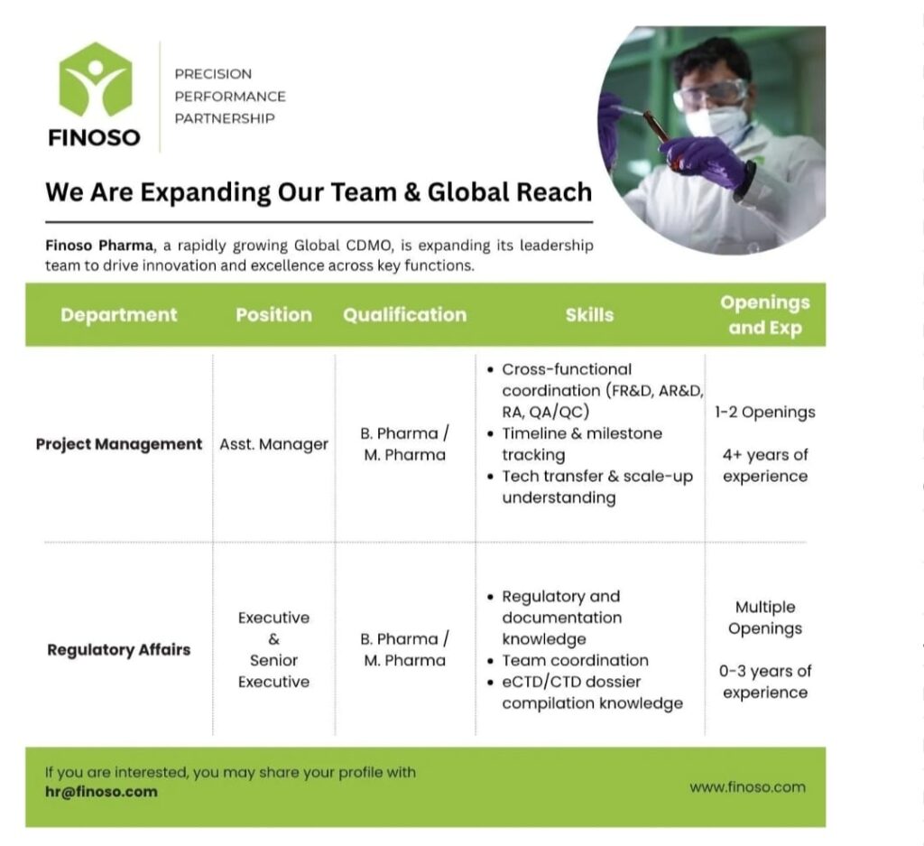 Pharma Job Vacancy