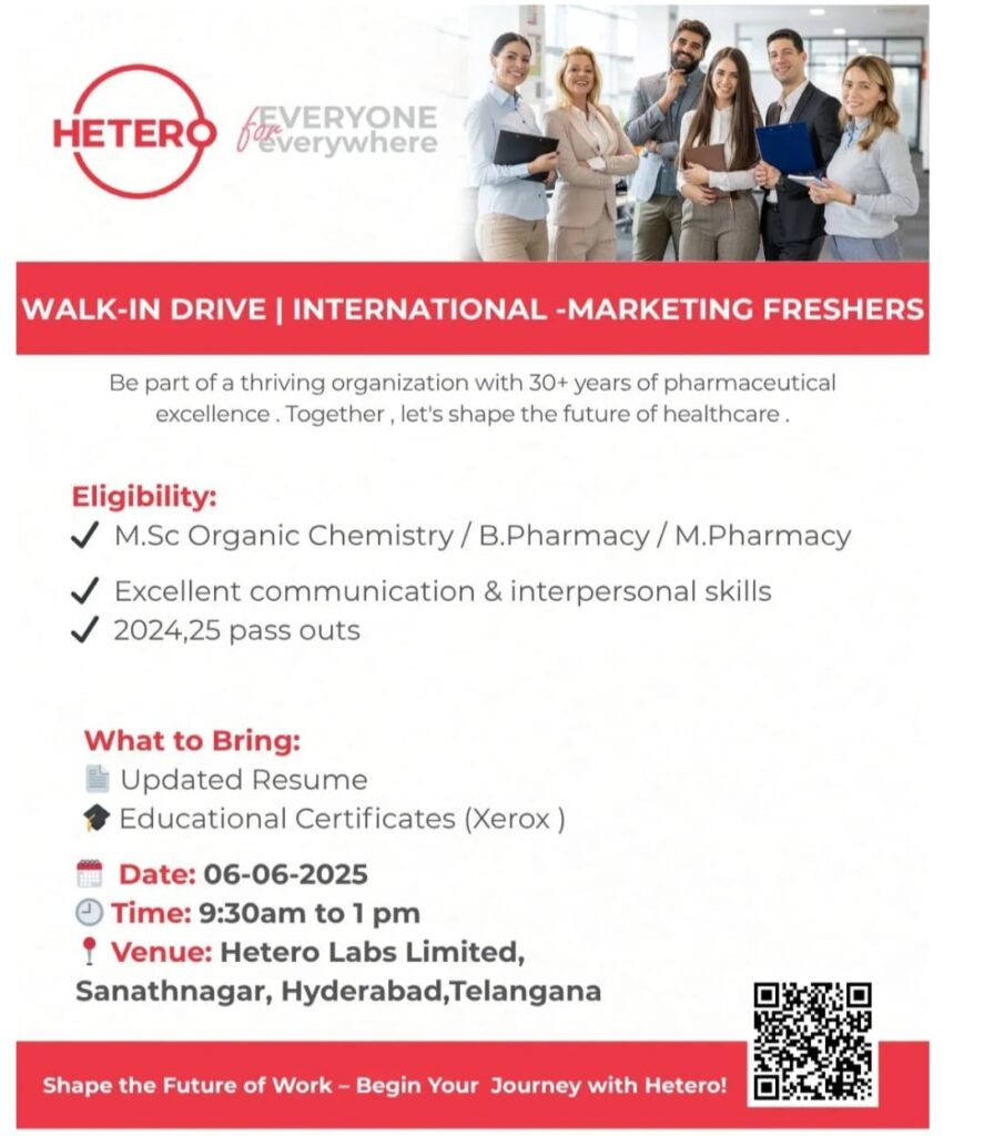 walk-in drive for marketing freshers
