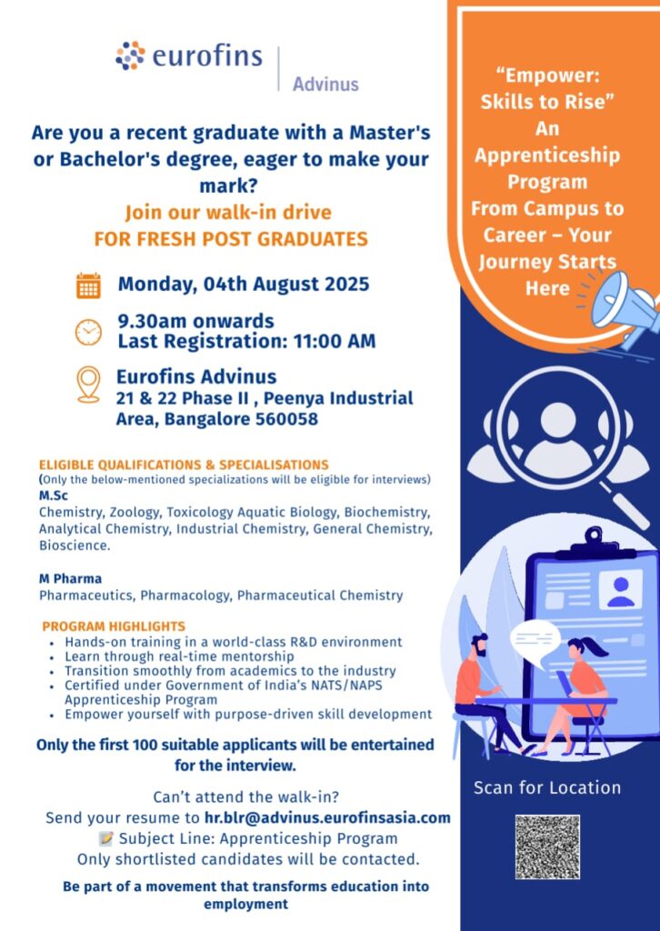 Eurofins Advinus Apprenticeship Program
