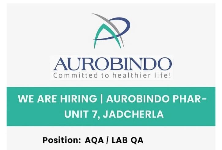 AQA / Lab QA Job in Jadcherla