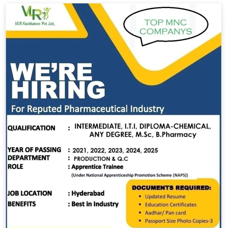 Apprentice Trainee Jobs in Hyderabad 2025