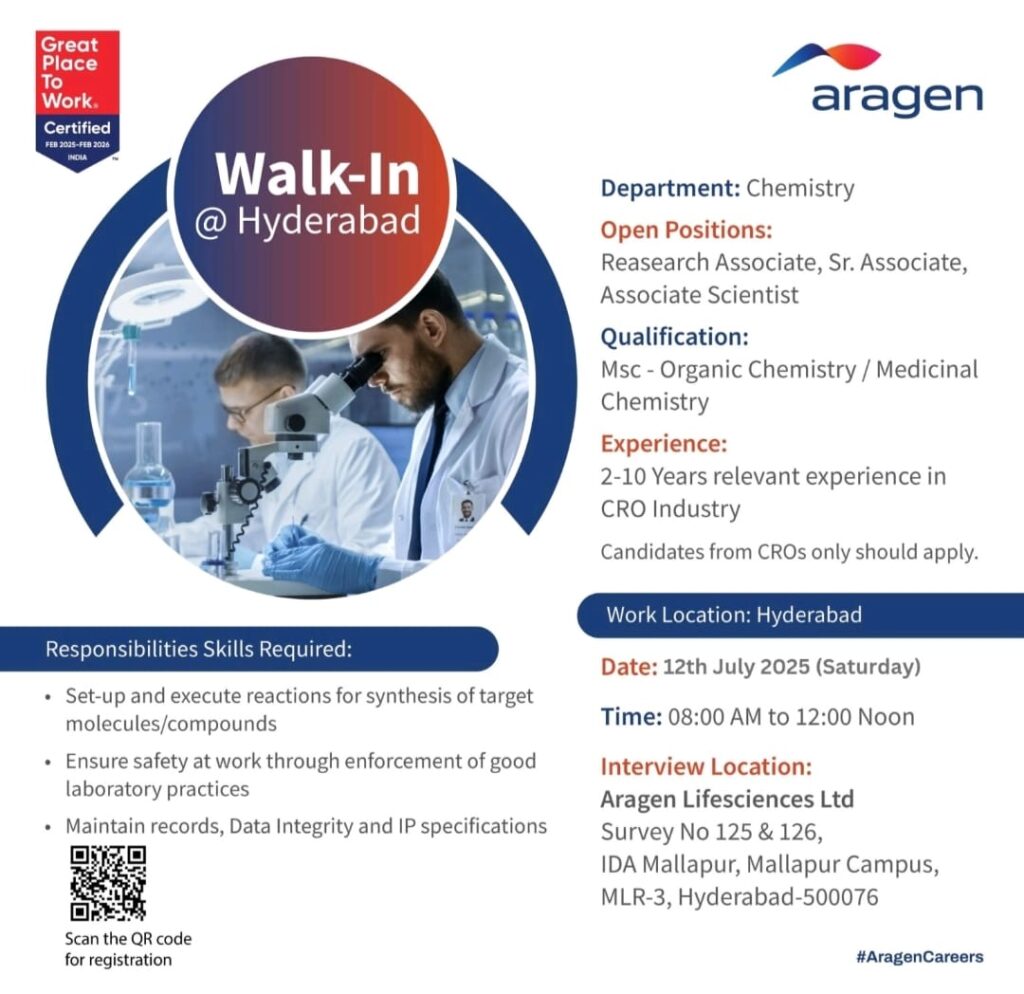 Aragen Hyderabad Walk-In