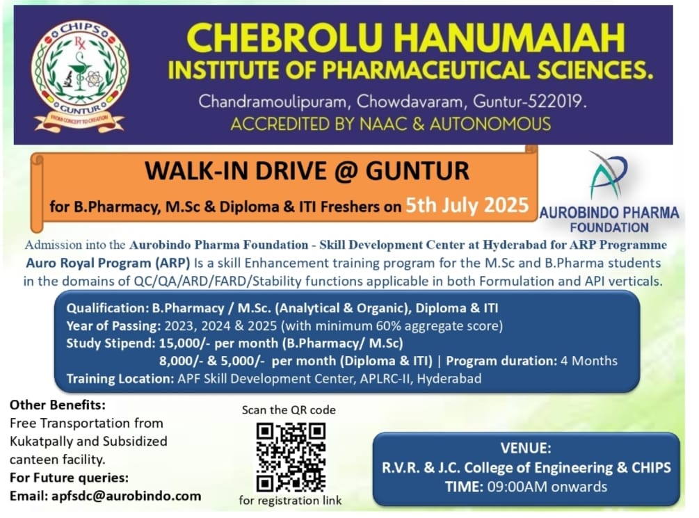 Aurobindo Pharma Job Vacancy 2025