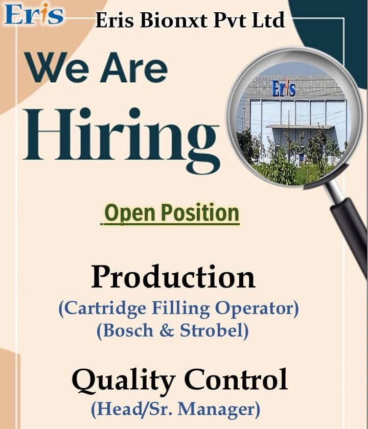 Eris Bionxt Hiring Bhopal