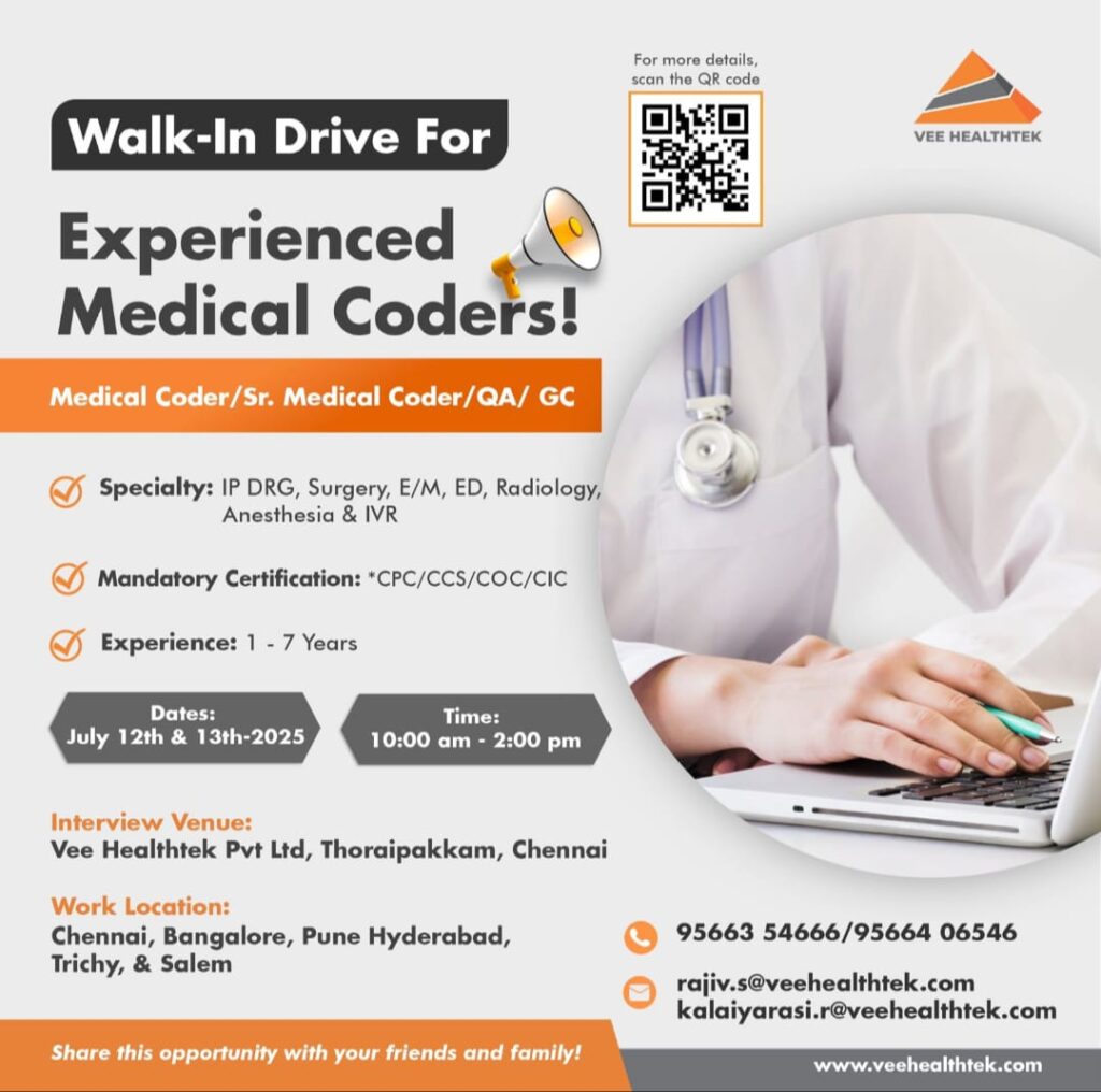 Experienced Medical Coder Jobs in Chennai