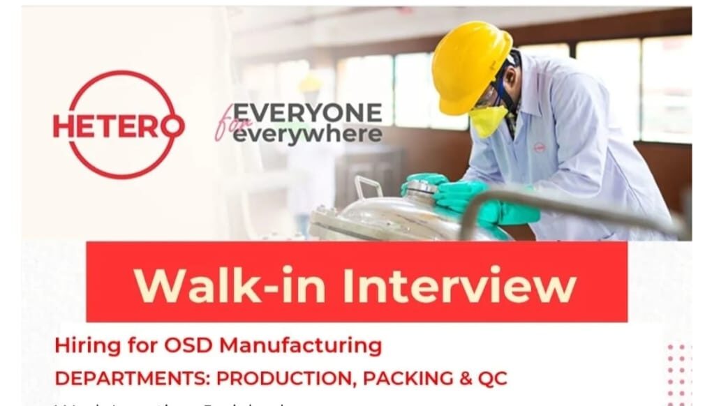 Hetero OSD Manufacturing Job Vacancy 2025