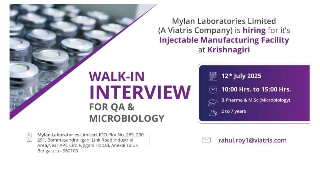 Injectable Manufacturing Jobs at Mylan Viatris