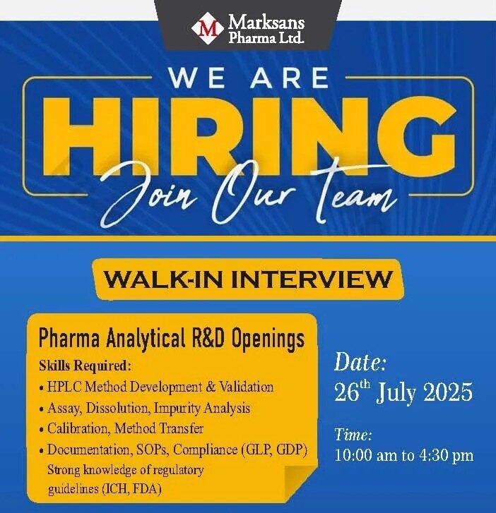 Pharma Analytical R&D openings