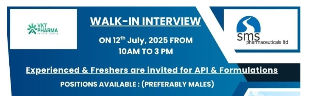SMS Pharmaceuticals Walk-In Interview