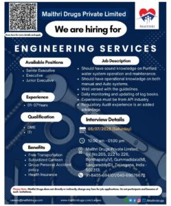 We Are Hiring at Maithri Drugs Pvt Ltd 