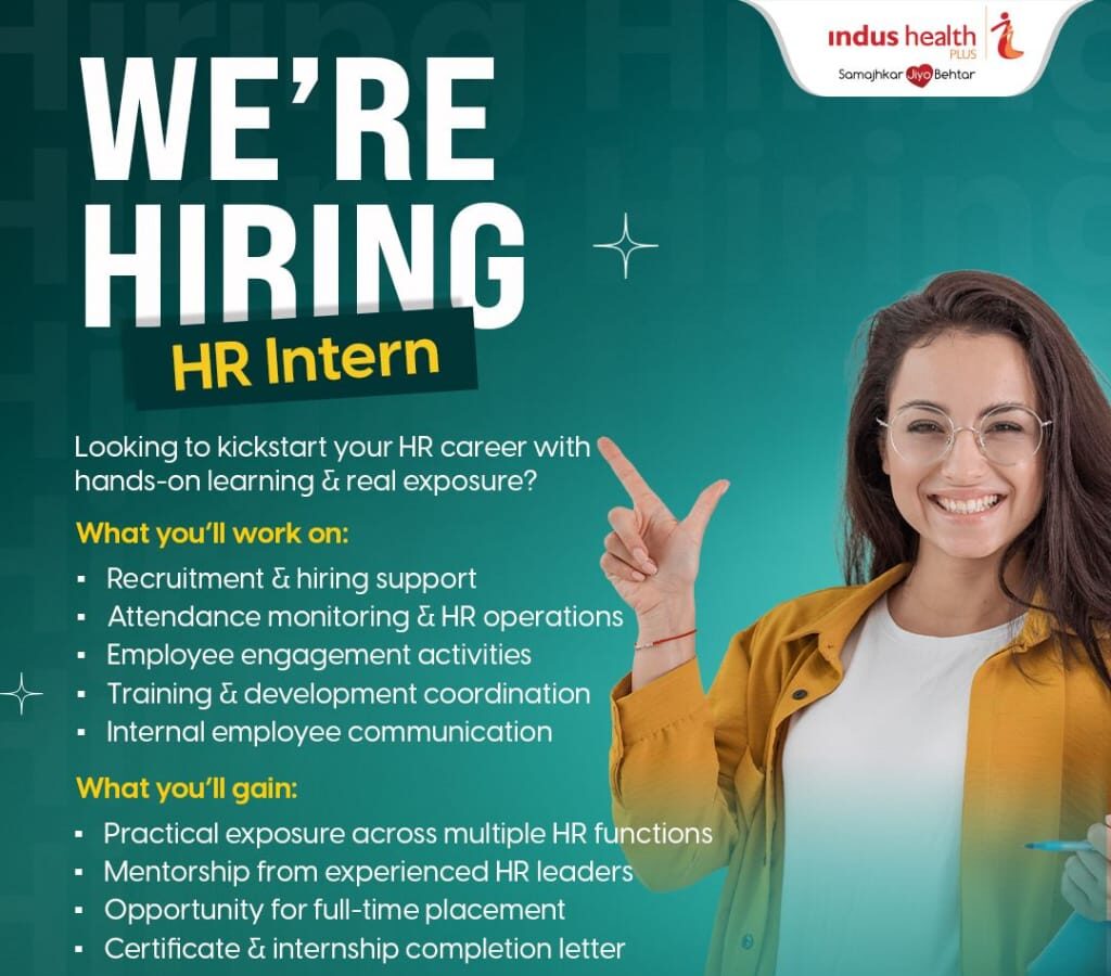 HR Intern Position at Indus Health Plus, Pune