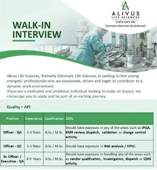Alivus Life Sciences Walk-in Interview