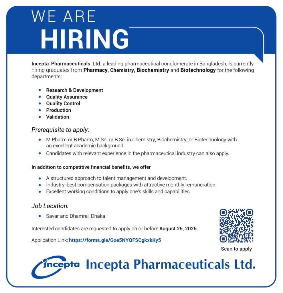 Build Your Career with Incepta Pharmaceuticals