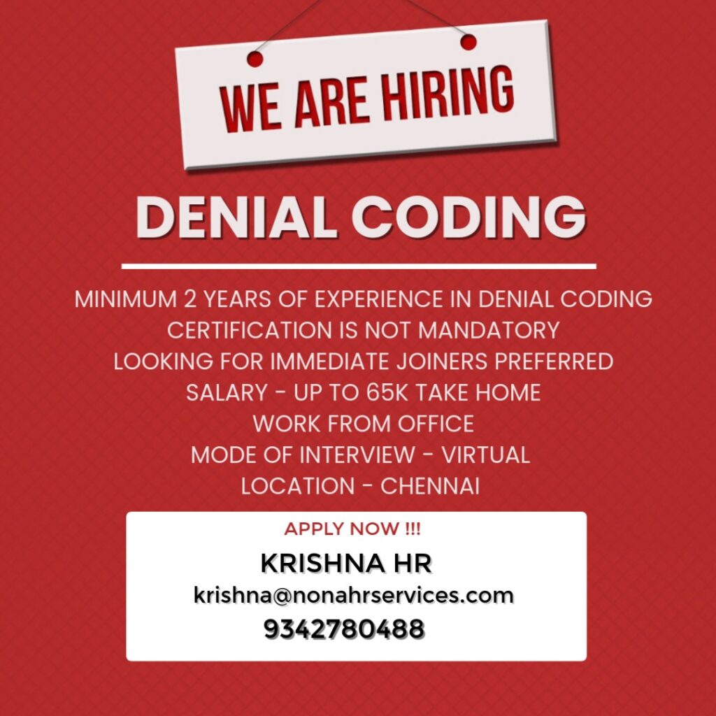 Denial Coding Jobs in Chennai