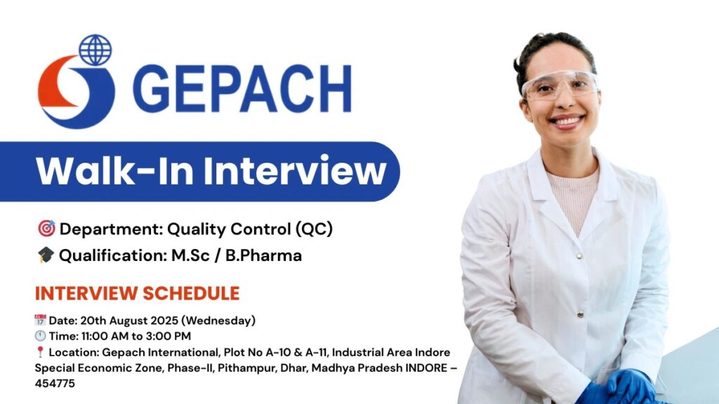 Gepach International Walk-In Interview for Quality Control