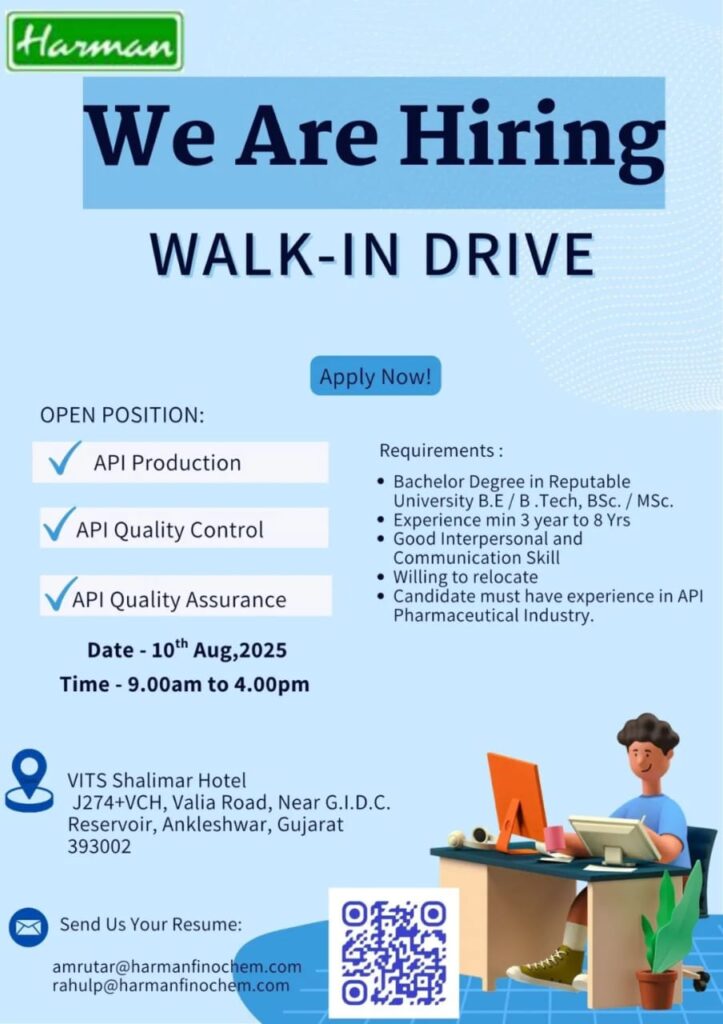 Harman Walk-In Interview Ankleshwar 2025