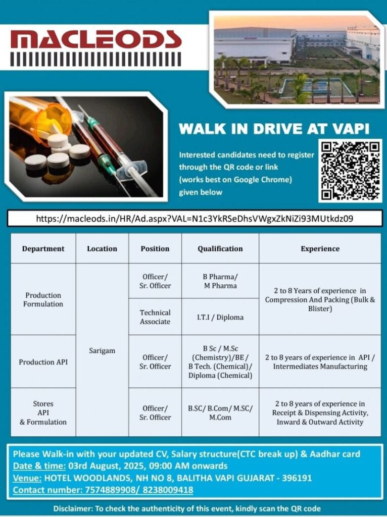 Macleods Walk-In Drive Vapi August 2025