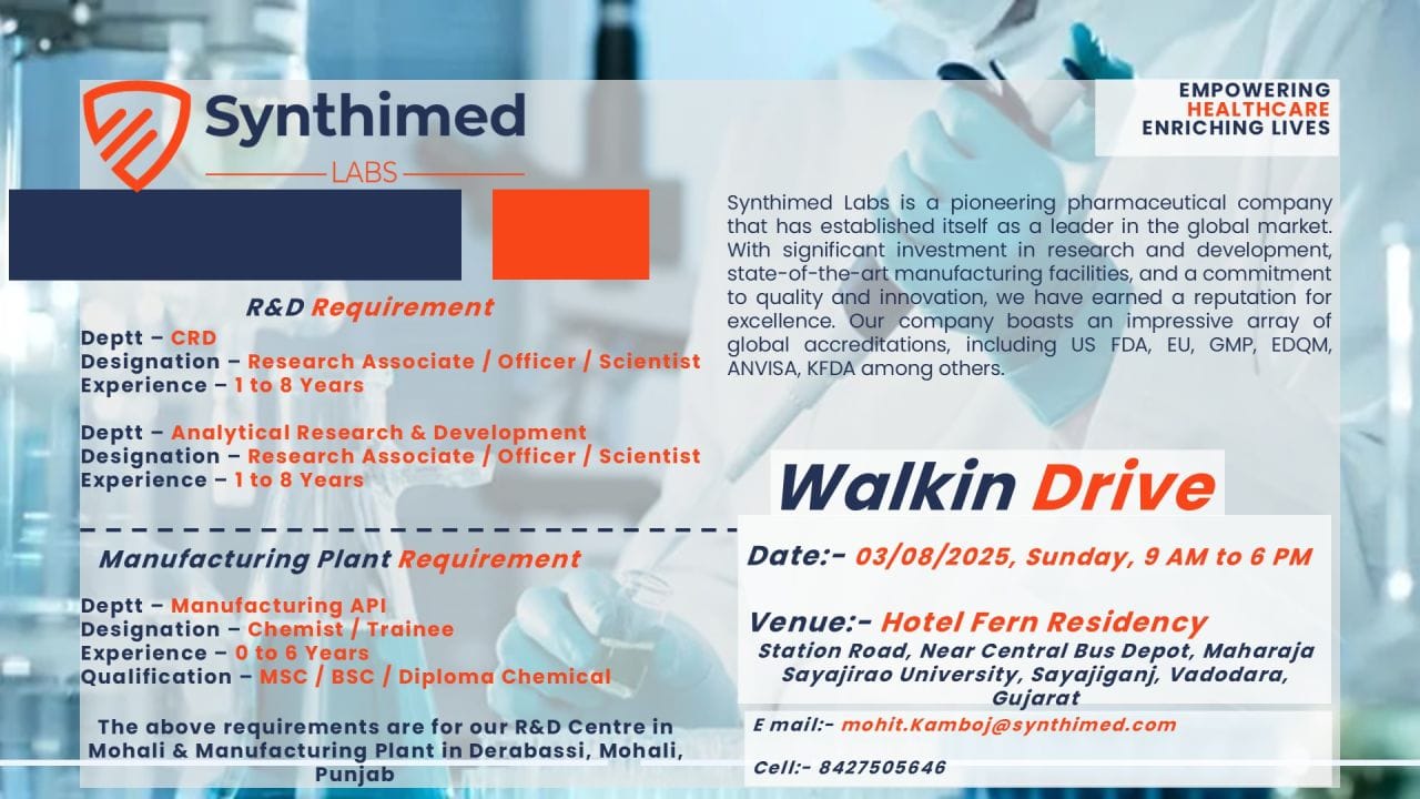 Synthimed Labs Walk-In Drive 2025