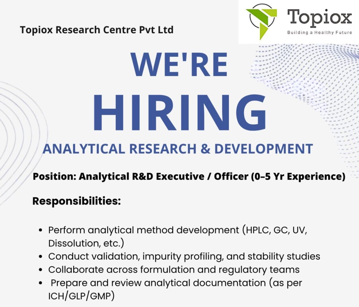 Topiox Research Centre Job Vacancy