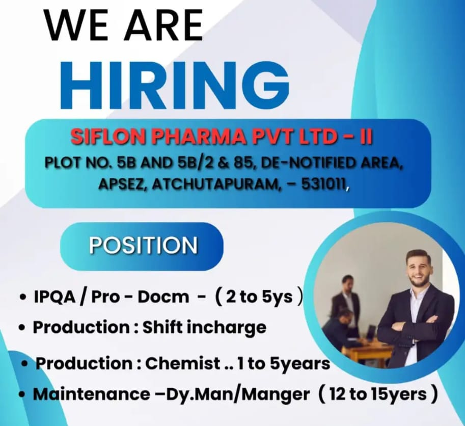 Walk-in Interviews in Siflon Pharma
