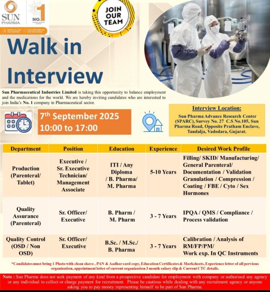 Walk-in Interview
