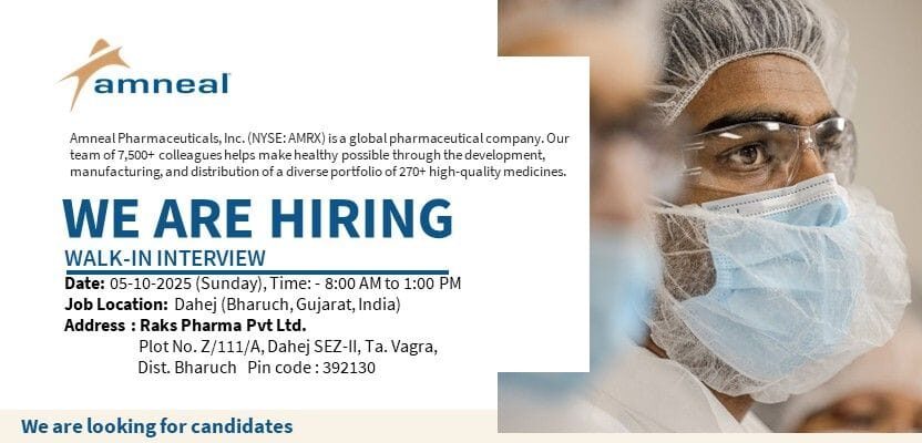 Amneal Pharma Job Vacancies October 2025