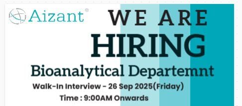 Bioanalytical Department Job Vacancy 2025