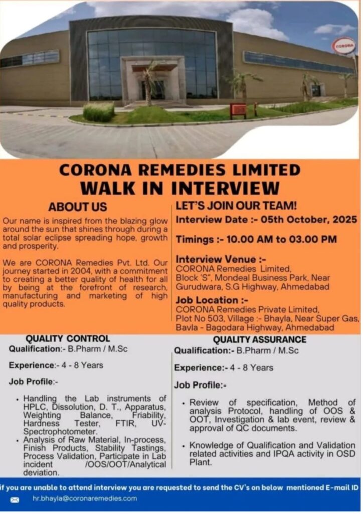 Walk-In Interview 2025