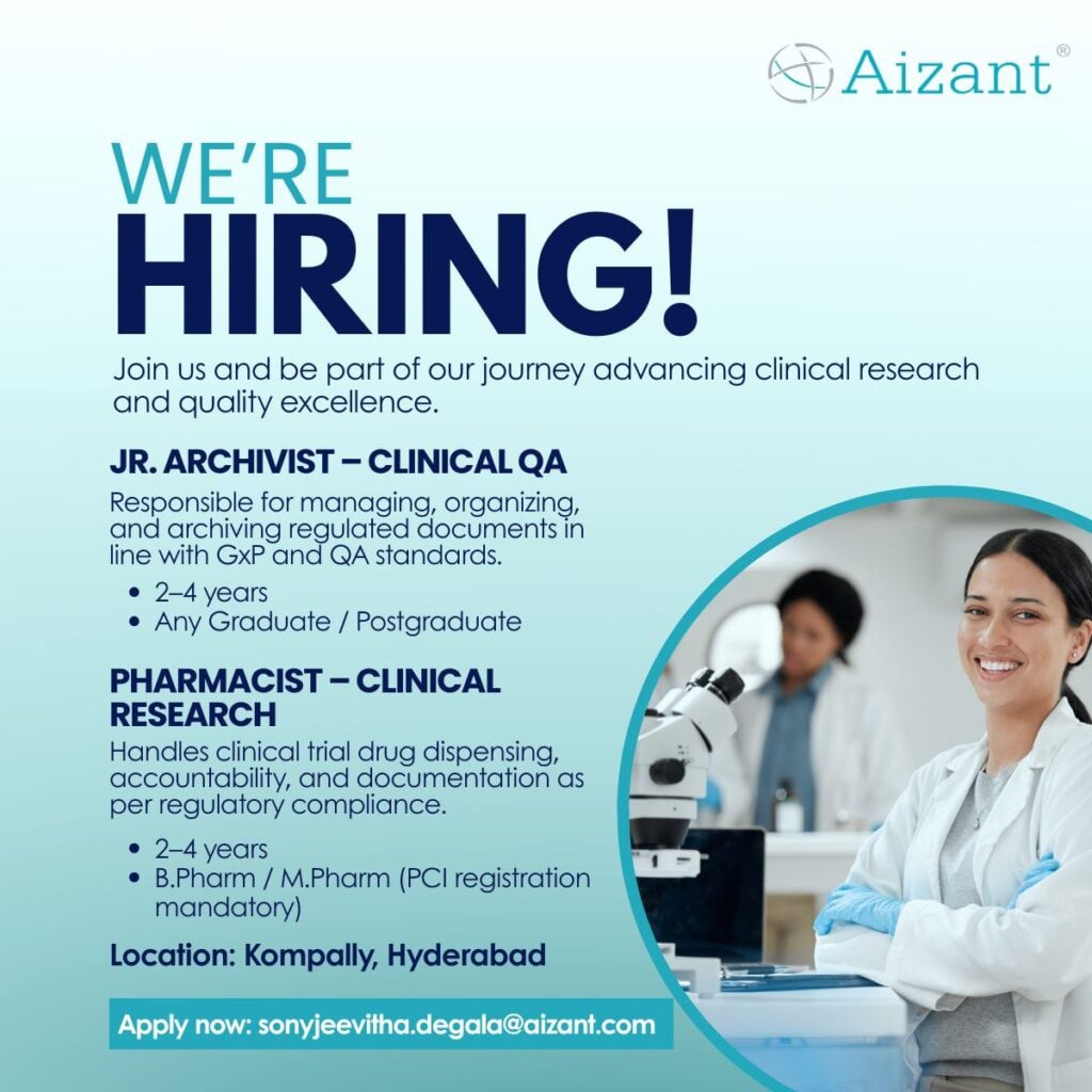 Aizant Lifesciences Hiring 2025