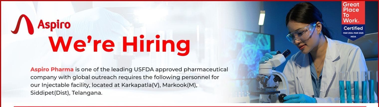 Aspiro Pharma Hiring 18 Octomber