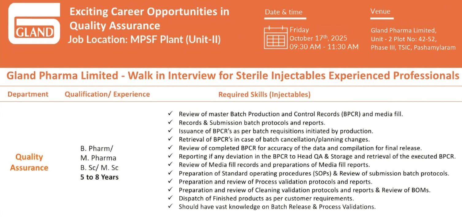 Quality Assurance Job vacanccy 2025