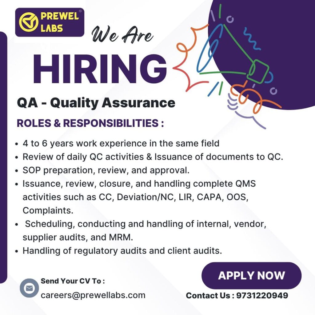 Quality Assurance job vacancy 2025