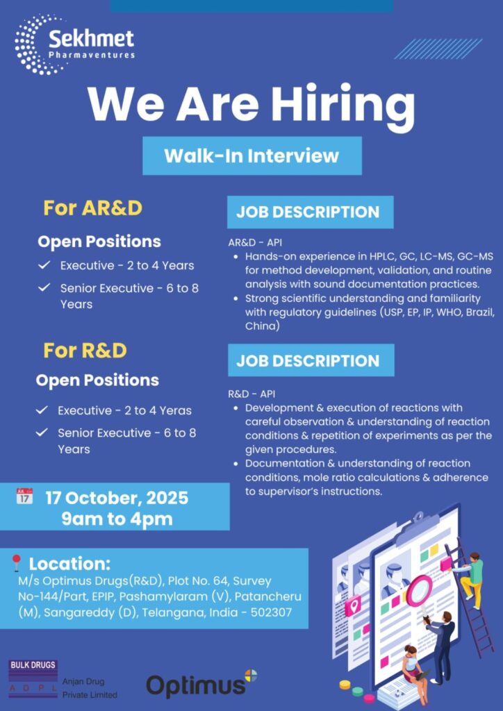 Walk-In Interviews for AR&D R&D Hyderabad