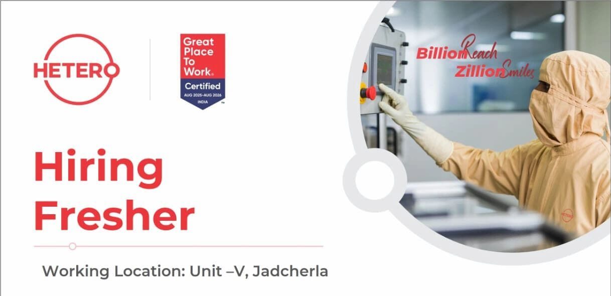 Exciting Fresher Job Vacancy at Hetero