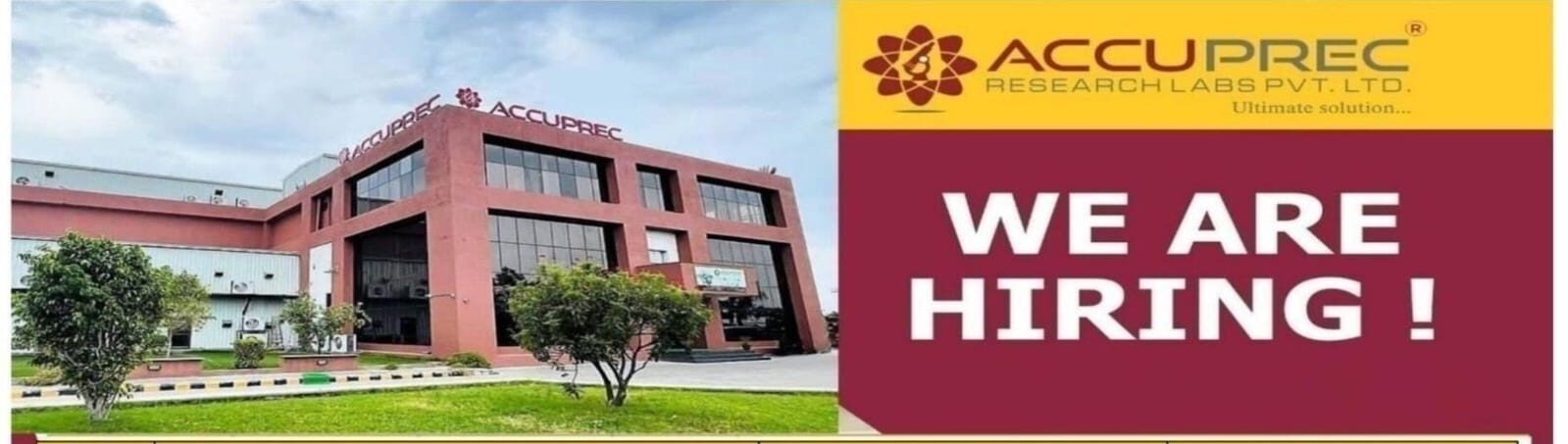 Accuprec Research Labs Job Vacancy 2025