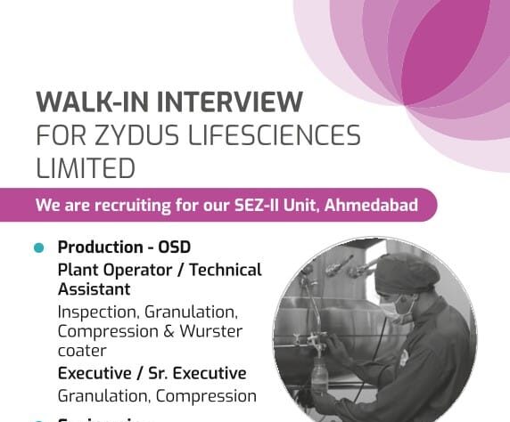 Zydus Lifesciences Job Vacancy 2025