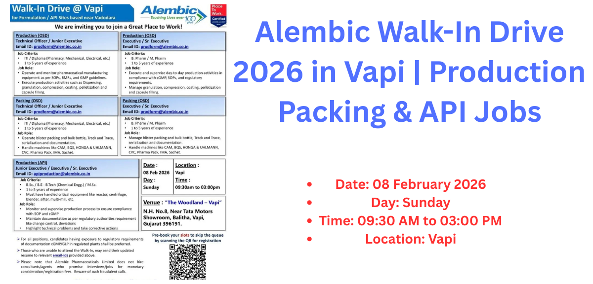 Alembic Walk-In Drive 2026 in Vapi