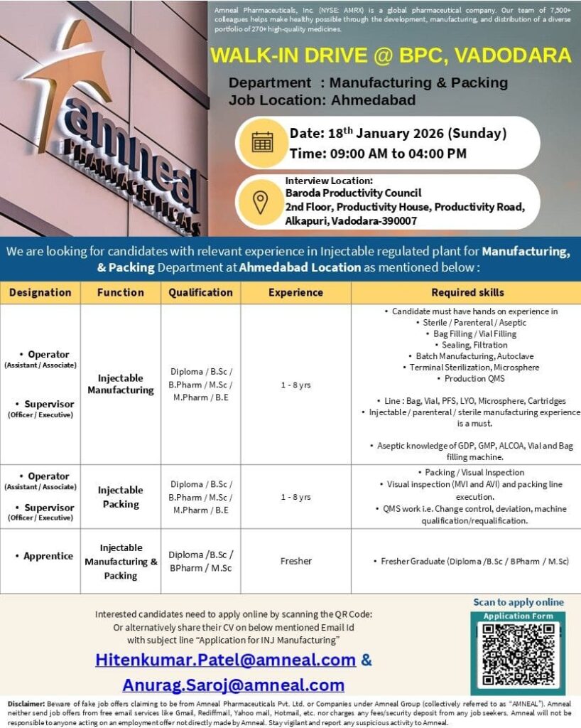 Amneal Pharmaceuticals Walk In Drive 2026