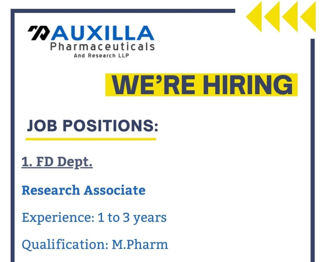 Auxilla Pharmaceuticals Job Vacancy 2026