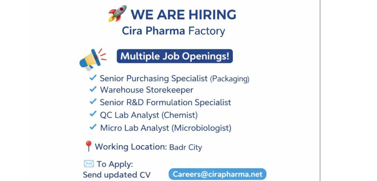 Cira Pharma Factory Hiring