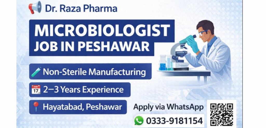 Dr. Raza Pharma Microbiologist Job in Peshawar