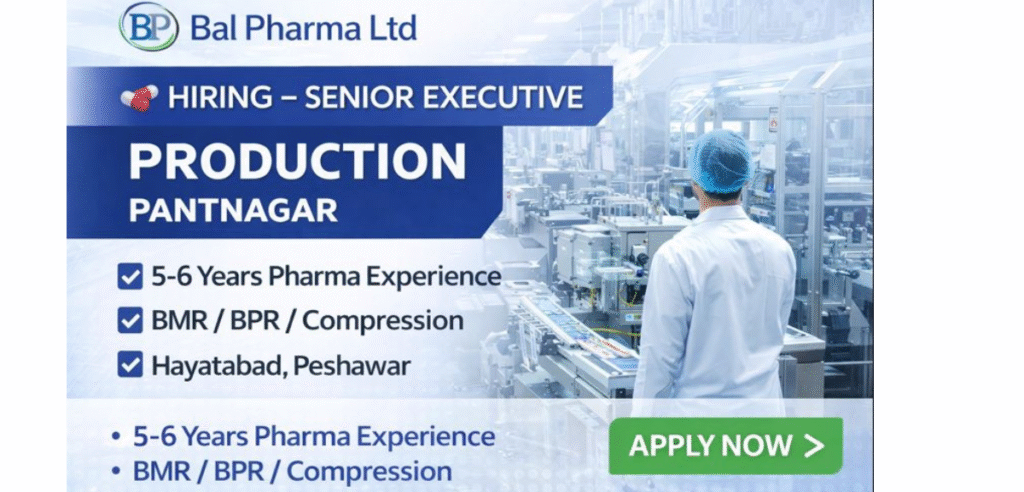Bal Pharma Ltd Hiring Senior Executive