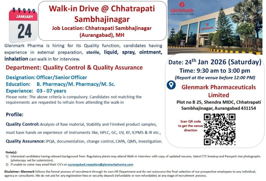 Glenmark Walk In Drive Chhatrapati Sambhajinagar