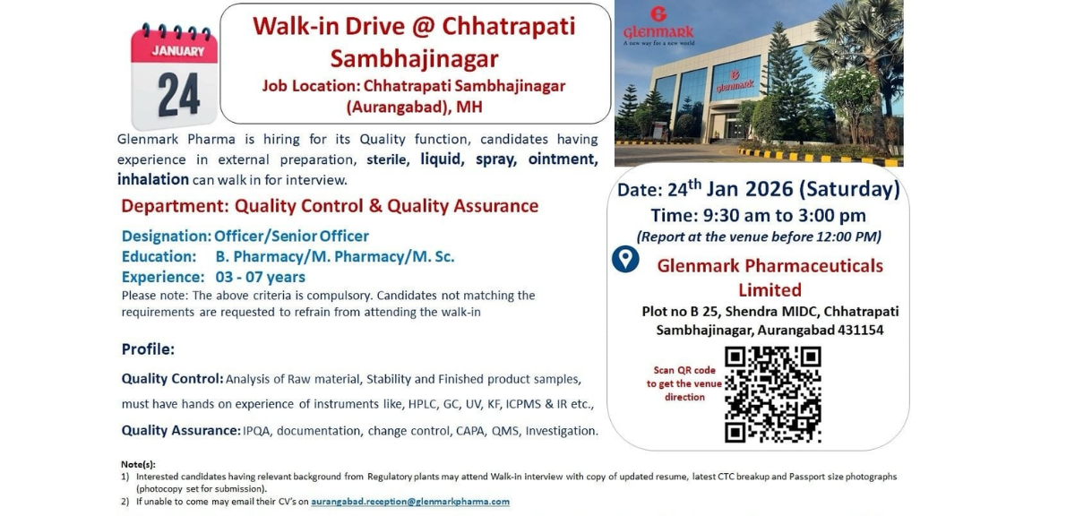 Glenmark Walk In Drive Chhatrapati Sambhajinagar
