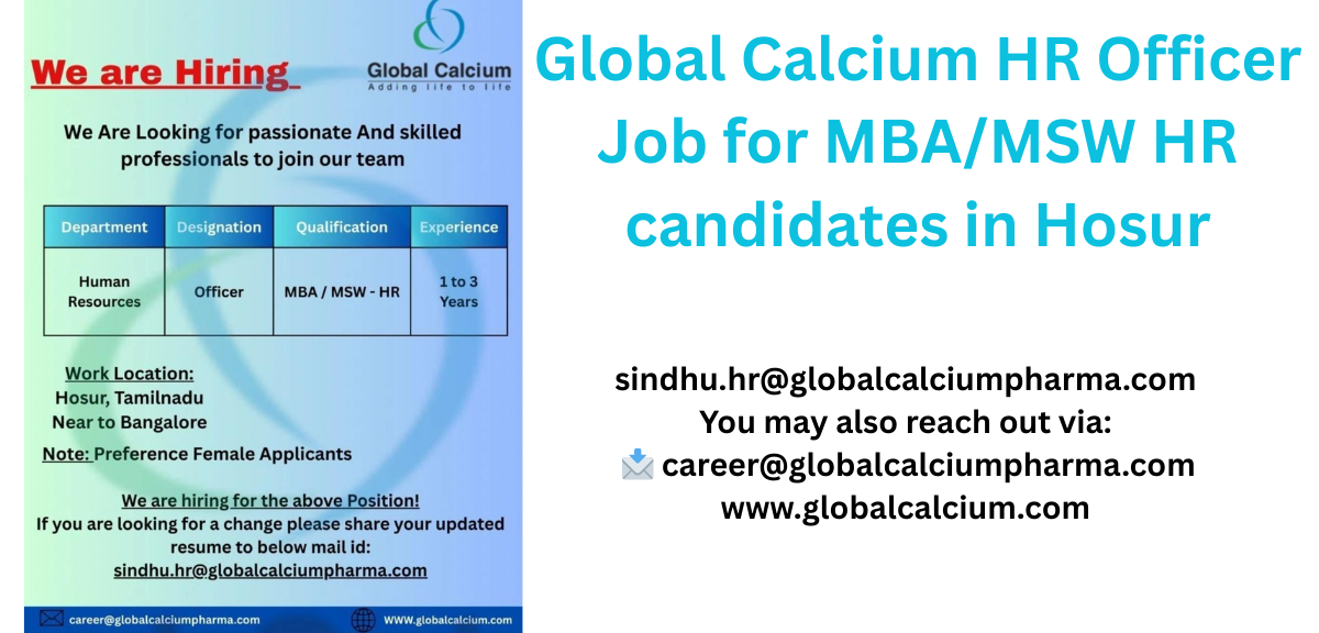 Global Calcium HR Officer Job