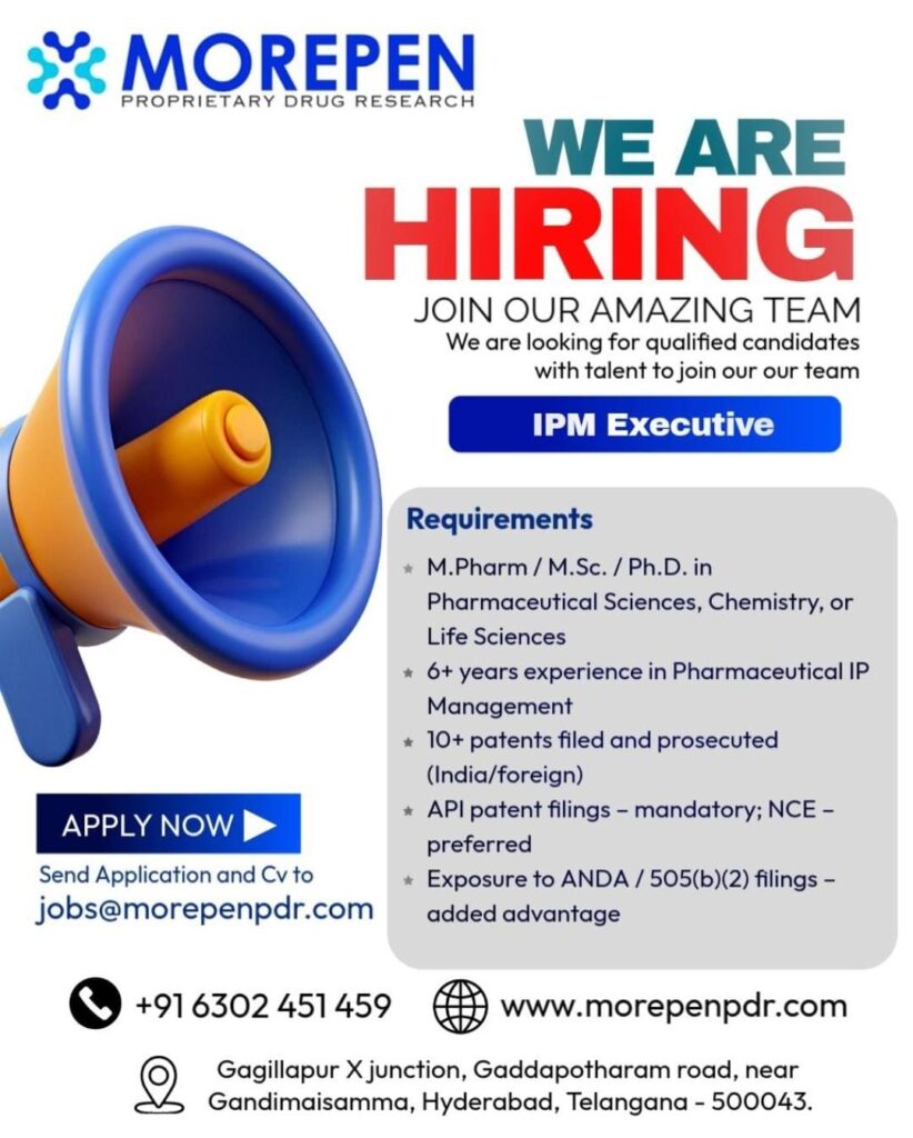 IPM Executive Job at Morepen  Pharma IP Careers
