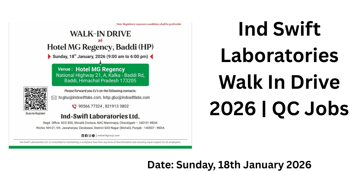 Ind Swift Laboratories Walk In Drive 2026